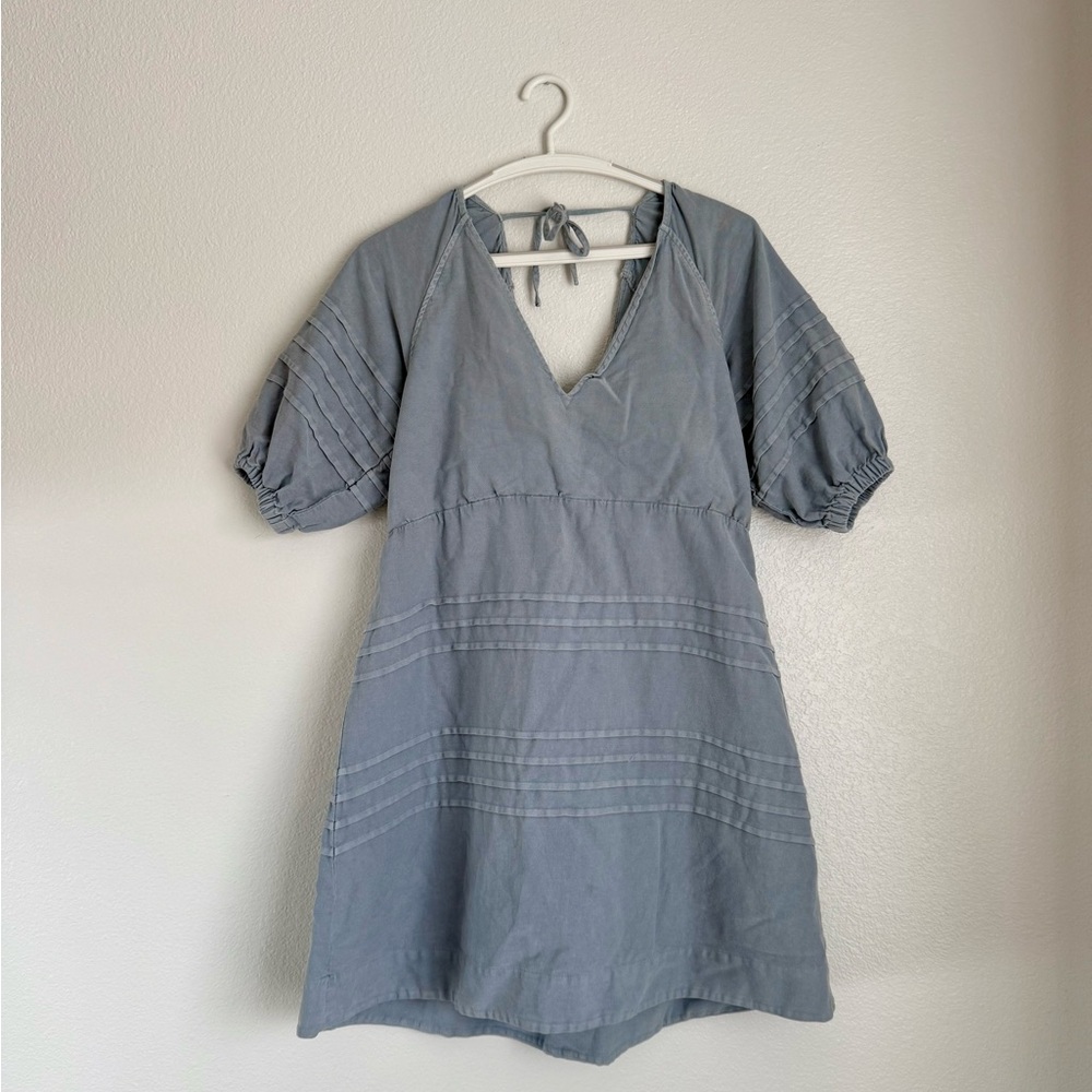 7 For All Mankind babydoll tie-back denim dress